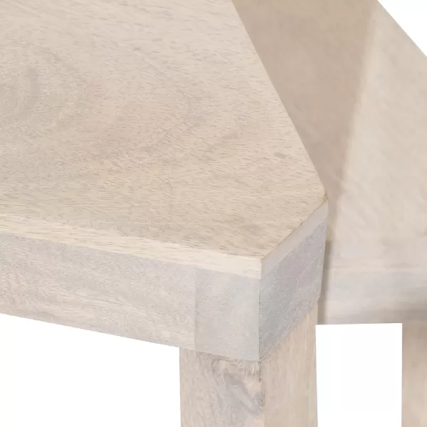 imageKate and Laurel Talcott Decorative Modern Solid Wood Bedroom Nightstand Tables for Storage and Display 2 Piece Natural 2 CountWhite