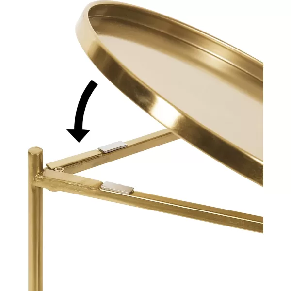 imageKate and Laurel Ulani Modern Glam Round Metal Nesting Accent Table Set 3 Piece GoldGold