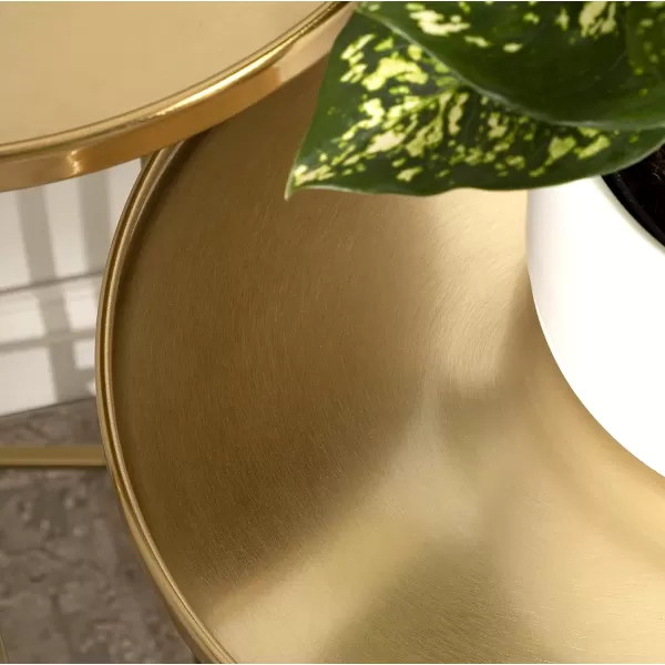 imageKate and Laurel Ulani Modern Glam Round Metal Nesting Accent Table Set 3 Piece GoldGold