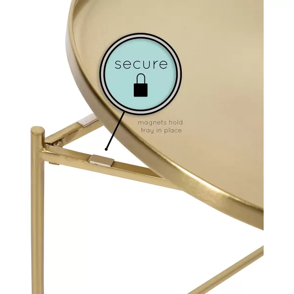 imageKate and Laurel Ulani Modern Nesting Coffee Table Set of 2 Walnut and Gold 225 x 2025 Decorative Sophisticated Mango Wood and Metal End Tables for Display and StorageGold