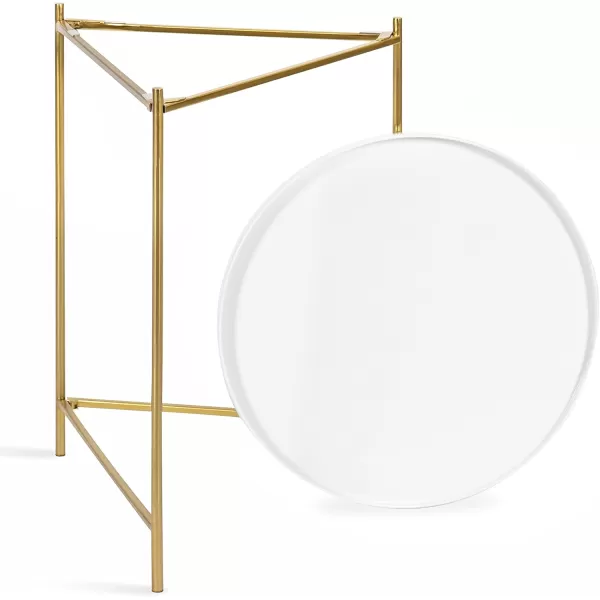imageKate and Laurel Ulani Modern Nesting Coffee Table Set of 2 Walnut and Gold 225 x 2025 Decorative Sophisticated Mango Wood and Metal End Tables for Display and StorageWhiteGold