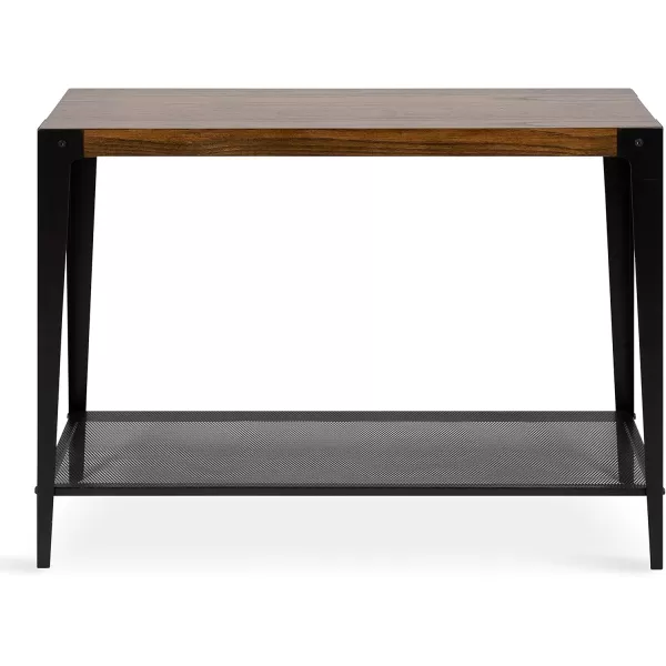 imageKate and Laurel Vexler Industrial Wood and Metal Console Table 38 x 12 x 30 Walnut Brown and Black Side Table with Shelf for Storage and Display