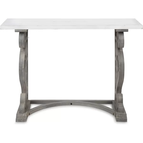 imageKate and Laurel Wyldwood Country French Solid Wood Console Table  RusticWhite Legs  Natural Wood TopGrayWhite
