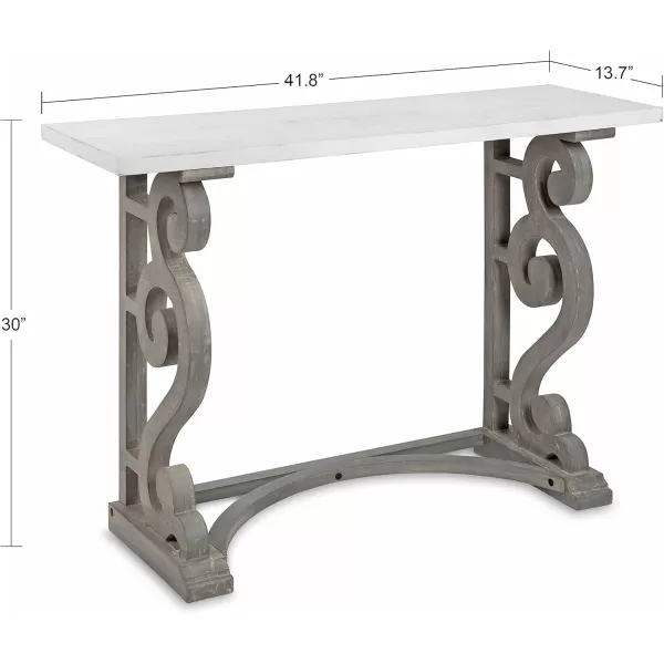 imageKate and Laurel Wyldwood Country French Solid Wood Console Table  RusticWhite Legs  Natural Wood TopGrayWhite