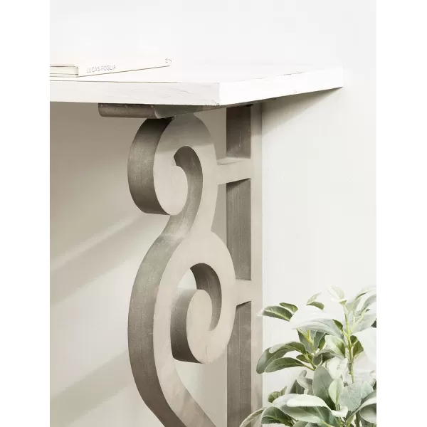 imageKate and Laurel Wyldwood Country French Solid Wood Console Table  RusticWhite Legs  Natural Wood TopGrayWhite