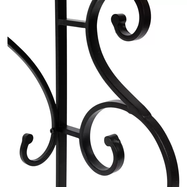 imageKate and Laurel Wyldwood Farmhouse Console Table with Ornate Spiral Metal Base and Solid Wood Tabletop 13x36x30 Black