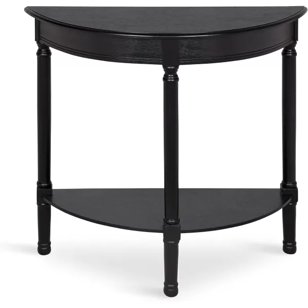 imageKate and Laurel Wyndmoore Half Moon Wood Console Table with Lower Shelf Black