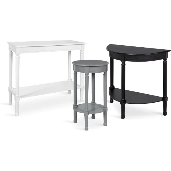imageKate and Laurel Wyndmoore Half Moon Wood Console Table with Lower Shelf Black