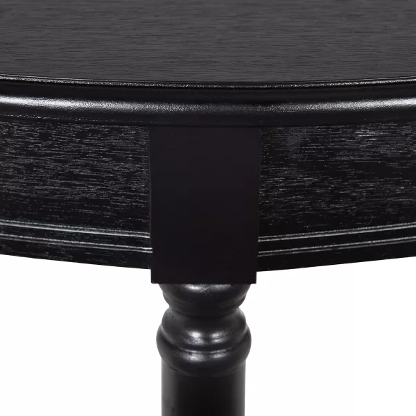 imageKate and Laurel Wyndmoore Half Moon Wood Console Table with Lower Shelf Black