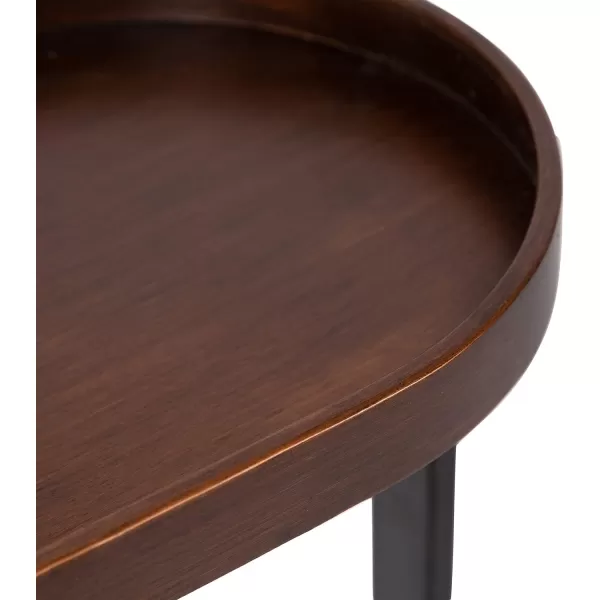 imageKate and Laurel Zabel Capsule Narrow Metal Side Table 17 x 9 x 24 Black Decorative Transitional Slim Rounded Oval End Table for Small Spaces and DisplayBlack