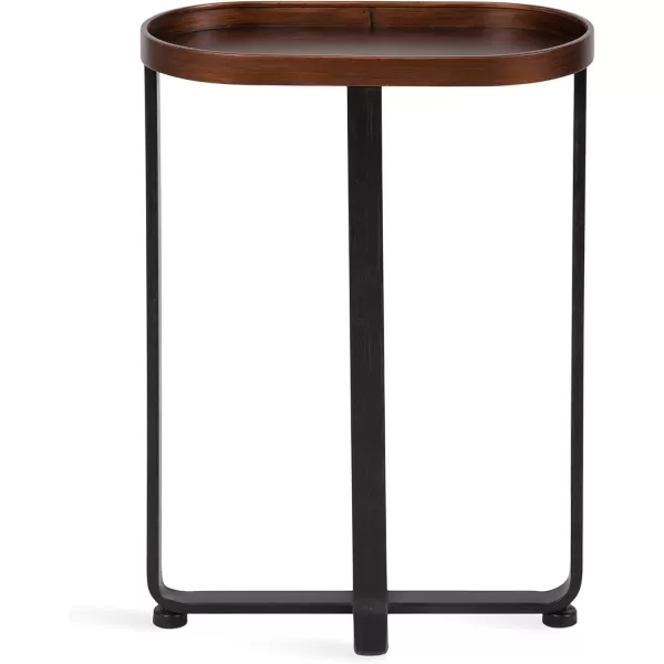 imageKate and Laurel Zabel Capsule Narrow Metal Side Table 17 x 9 x 24 Black Decorative Transitional Slim Rounded Oval End Table for Small Spaces and DisplayBlack