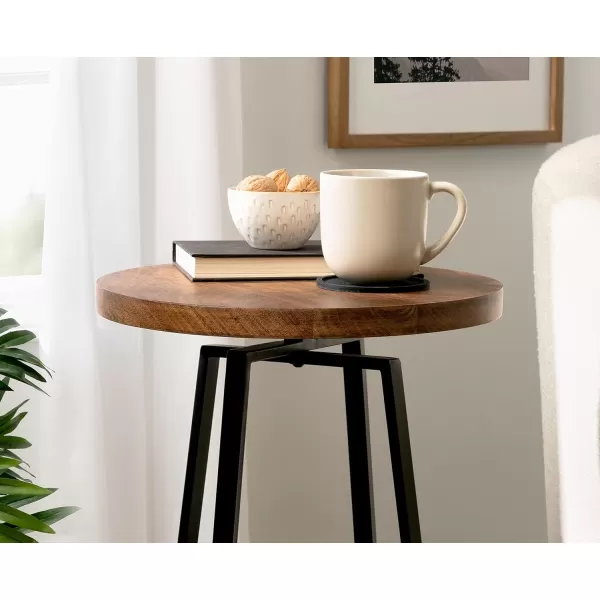 imageKate and Laurel Zia Round Side Table 15x15x26 GrayNaturalBlack