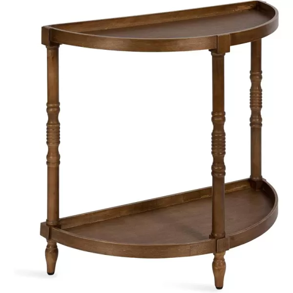 imageKate and Laurel Bellport Farmhouse Demilune Console Table 30 x 14 x 30 Natural Rustic Brown Wood Vintage Inspired Accent Table for Storage and Display