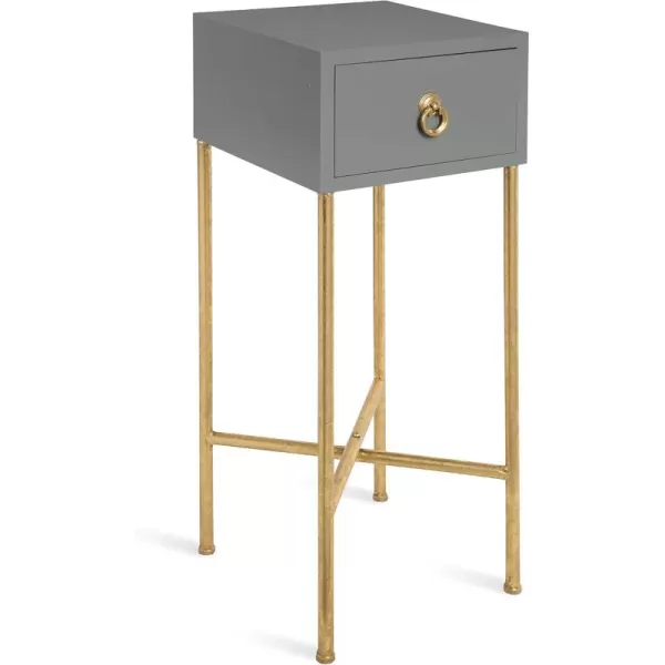 imageKate and Laurel Decklyn Modern Glam Wood Side Accent Table with Drawer GrayGoldGoldGray