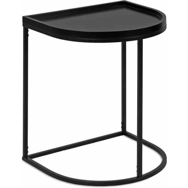 imageKate and Laurel Dorrah Modern HalfCircle Side Table 18 x 16 x 22 Black Contemporary HalfCapsule Living Room Table for Storage Organization and DisplayBlack