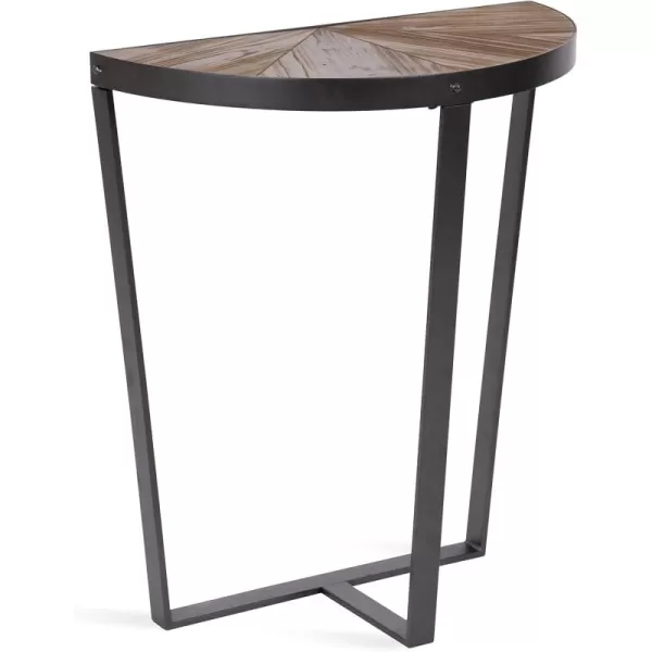 imageKate and Laurel Gerhardt Modern Wood and Metal SemiCircle Console Table for Storage and Display 26x14x30 Rustic BrownBlack