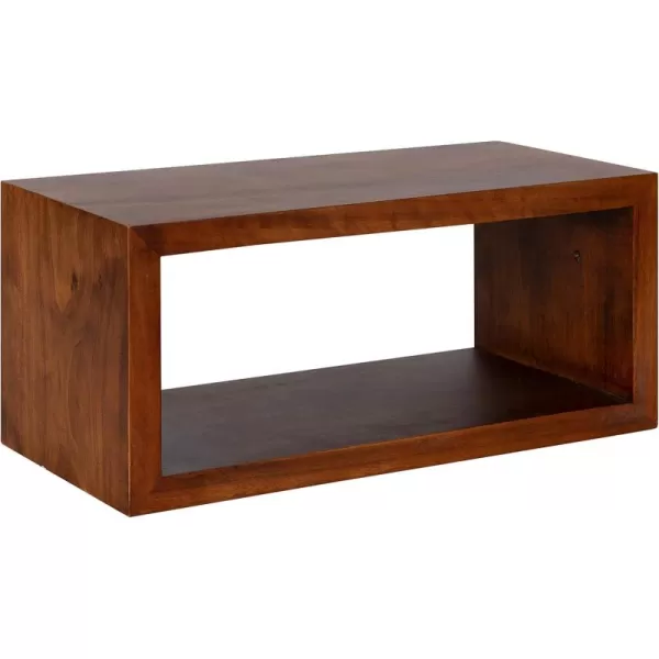 imageKate and Laurel Holt Modern Floating Wall Shelf 18 x 8 Walnut Brown Chic Rectangular Floating Wood Shelf for Wall