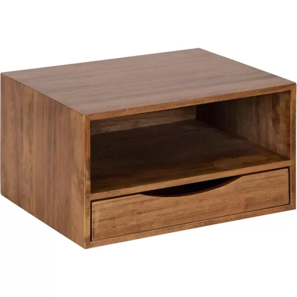 imageKate and Laurel Hutton Modern Floating Shelf and Side Table 125 x 10 x 7 Black Modern Minimalist Floating End Table for Storage and Display with Bold FinishRustic Brown