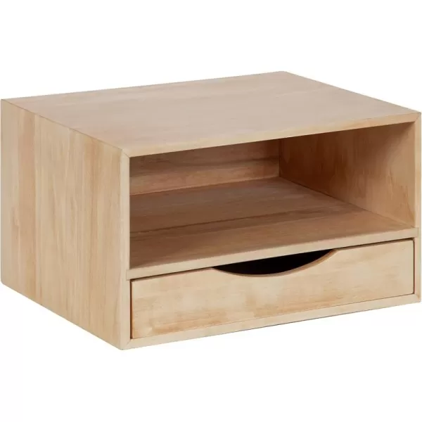 imageKate and Laurel Hutton Modern Floating Shelf and Side Table 125 x 10 x 7 Black Modern Minimalist Floating End Table for Storage and Display with Bold FinishNatural