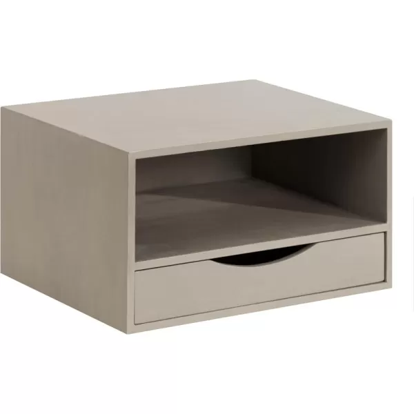 imageKate and Laurel Hutton Modern Floating Shelf and Side Table 125 x 10 x 7 Black Modern Minimalist Floating End Table for Storage and Display with Bold FinishGrey