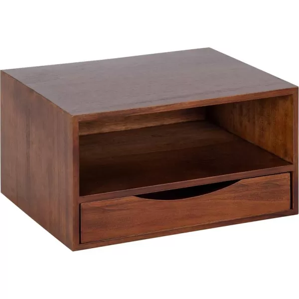 imageKate and Laurel Hutton Modern Floating Shelf and Side Table 125 x 10 x 7 Black Modern Minimalist Floating End Table for Storage and Display with Bold FinishWalnut Brown