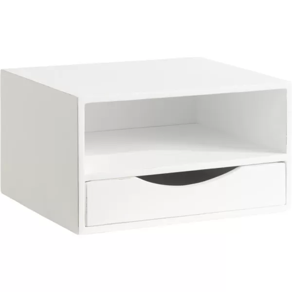imageKate and Laurel Hutton Modern Floating Shelf and Side Table 125 x 10 x 7 Black Modern Minimalist Floating End Table for Storage and Display with Bold FinishWhite