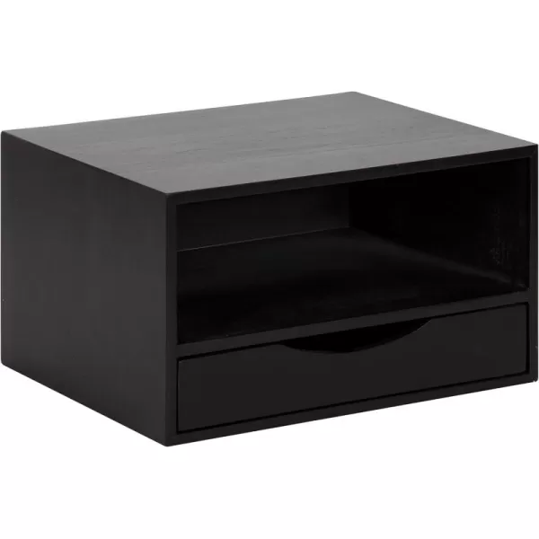 imageKate and Laurel Hutton Modern Floating Shelf and Side Table 125 x 10 x 7 Black Modern Minimalist Floating End Table for Storage and Display with Bold FinishBlack
