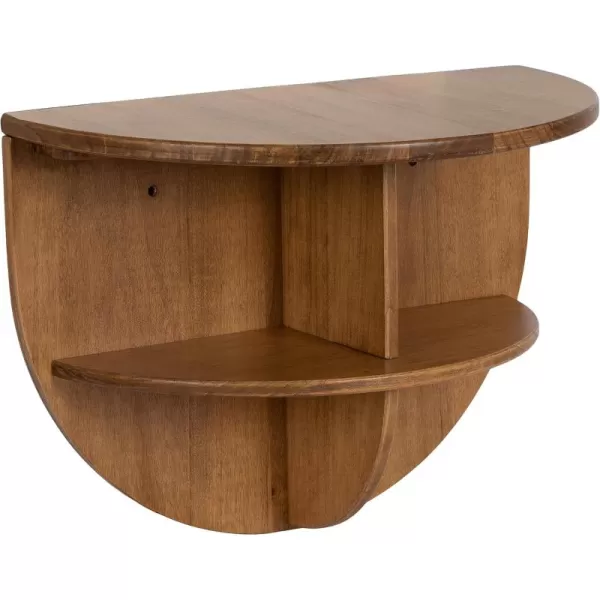 imageKate and Laurel Jalla Wooden Floating Side Table 18 x 10 x 14 Black Modern Wood WallMounted End Table with Shelves for Extra Storage and Added FunctionalityRustic Brown