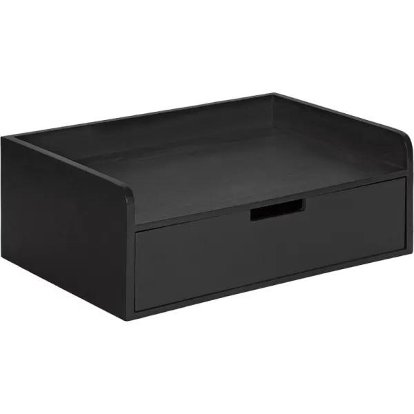 imageKate and Laurel Kitt Modern Floating Wall Shelf Side Table with Drawer 18quot x 12quot x 65quot BlackBlack