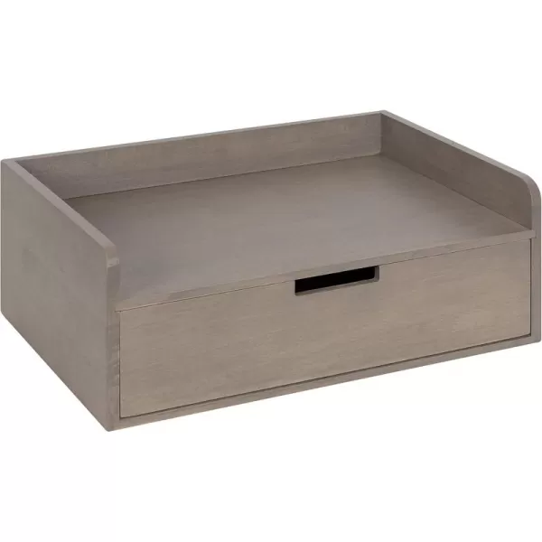 imageKate and Laurel Kitt Modern Floating Wall Shelf Side Table with Drawer 18quot x 12quot x 65quot BlackGrey