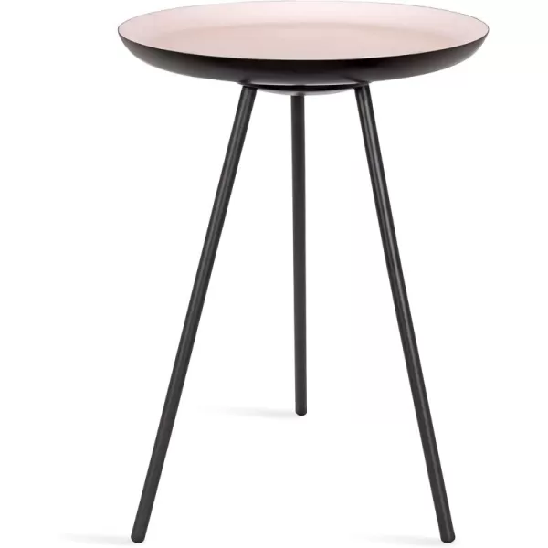 imageKate and Laurel Laranya Modern Side Table 15quot x 15quot x 225quot Teal and Black Chic Minimalist End TableBlackPink
