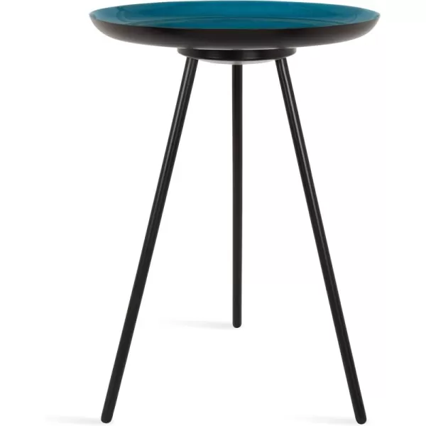 imageKate and Laurel Laranya Modern Side Table 15quot x 15quot x 225quot Teal and Black Chic Minimalist End TableBlackTeal
