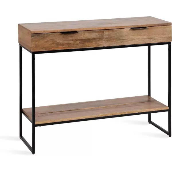 imageKate and Laurel Malone Modern Wooden Console Table with Wood Shelf 36 x 13 x 31 Natural Brown and Black Transitional Wood Entryway Table with Storage Shelf Below