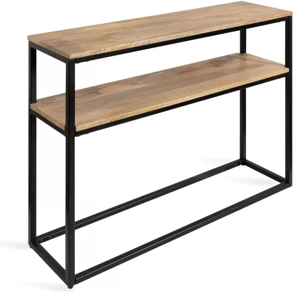 imageKate and Laurel Quarles Wood and Metal Console Table 36x10x30 NaturalBlackNaturalBlack