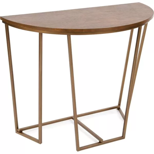 imageKate and Laurel Solvay MidCentury Console Table 36 x 18 x 2975 Walnut Brown and Gold Sophisticated Modern Table for Storage and Display