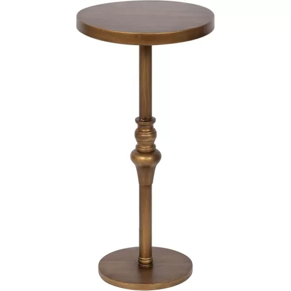 imageKate and Laurel Stratton Rustic Pedestal Table 12quot x 12quot x 26quot Rustic Caramel and Black Decorative Pedestal Table for Smaller Living AreasGold