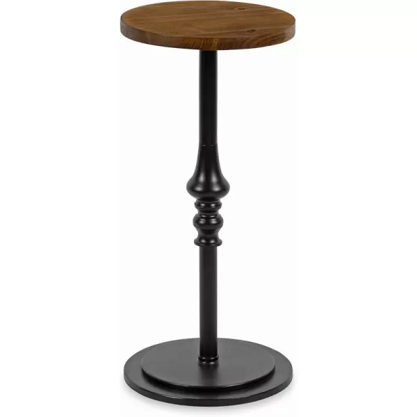 imageKate and Laurel Stratton Rustic Pedestal Table 12quot x 12quot x 26quot Rustic Caramel and Black Decorative Pedestal Table for Smaller Living AreasRustic BrownBlack