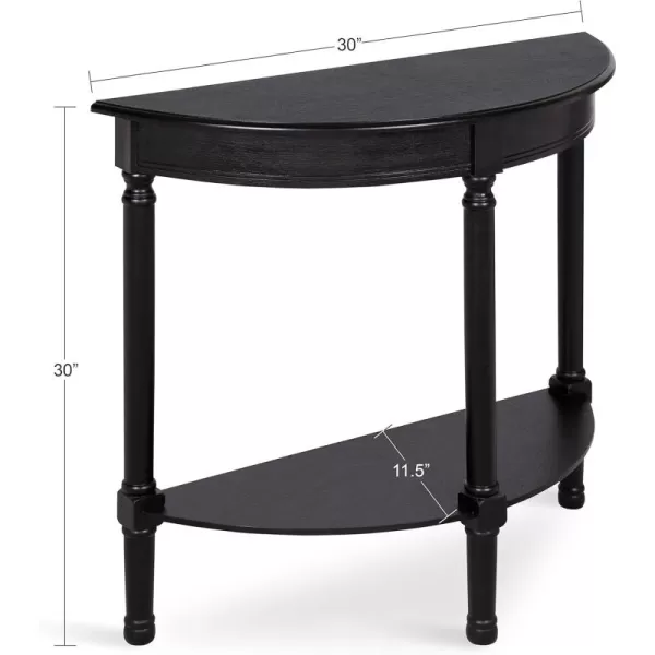 imageKate and Laurel Wyndmoore Half Moon Wood Console Table with Lower Shelf Black