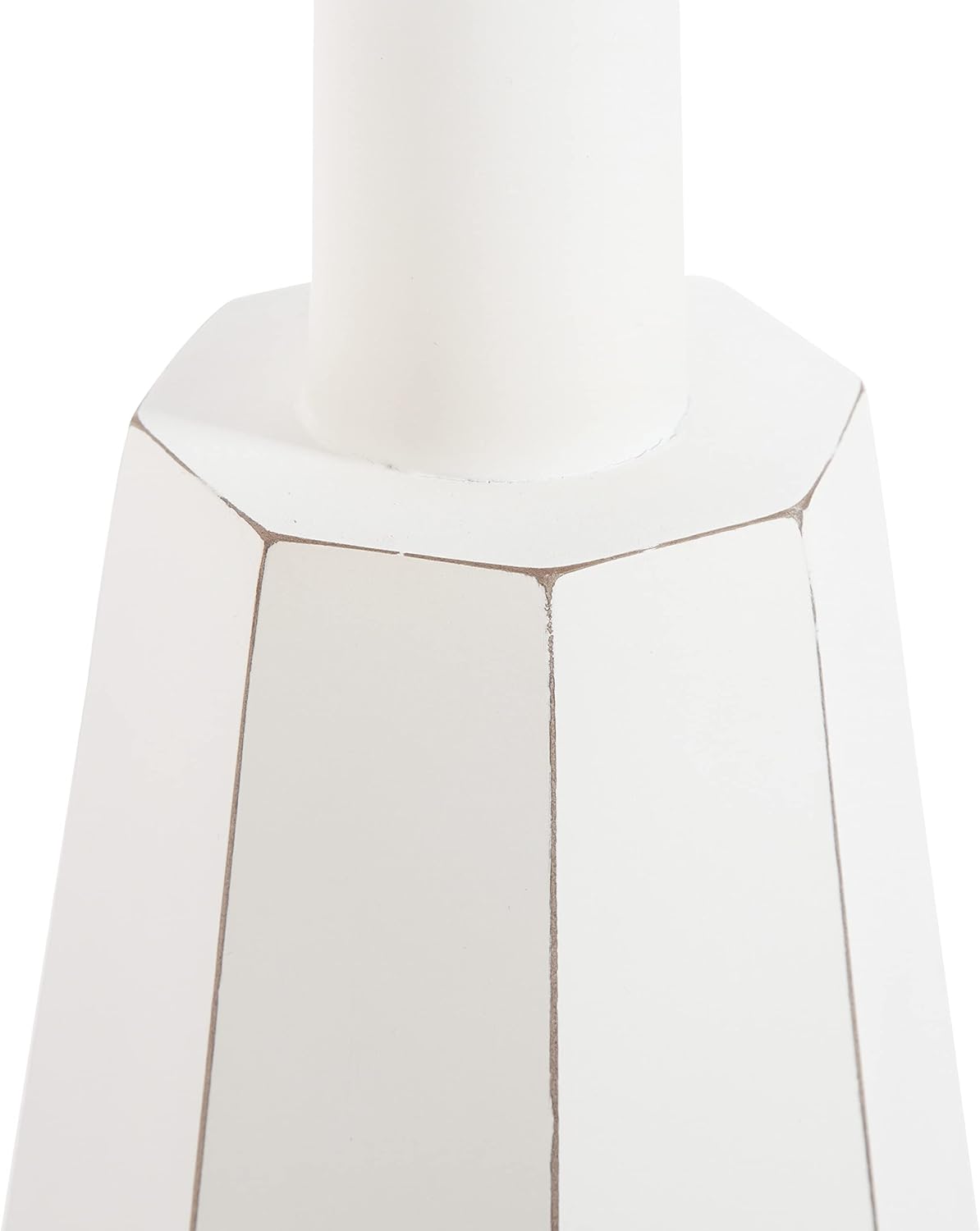 imageKate and Laurel Octavia Modern Farmhouse Accent Drink Table with Distressed White Finish and Sturdy Octagon Base for Lovely Coastal Home Decor 11x11x24