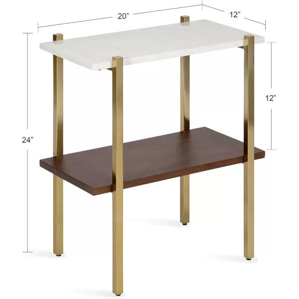 imageKate and Laurel Abcott Wood and Metal Side Table 20x12x24 WhiteWalnut Brown