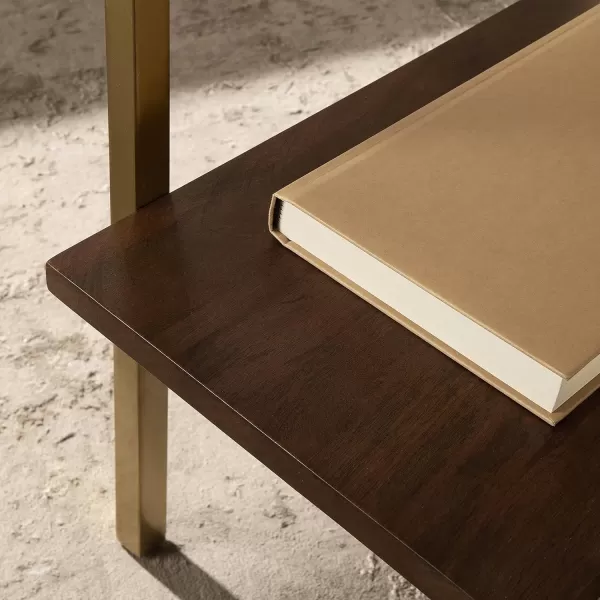 imageKate and Laurel Abcott Wood and Metal Side Table 20x12x24 WhiteWalnut Brown