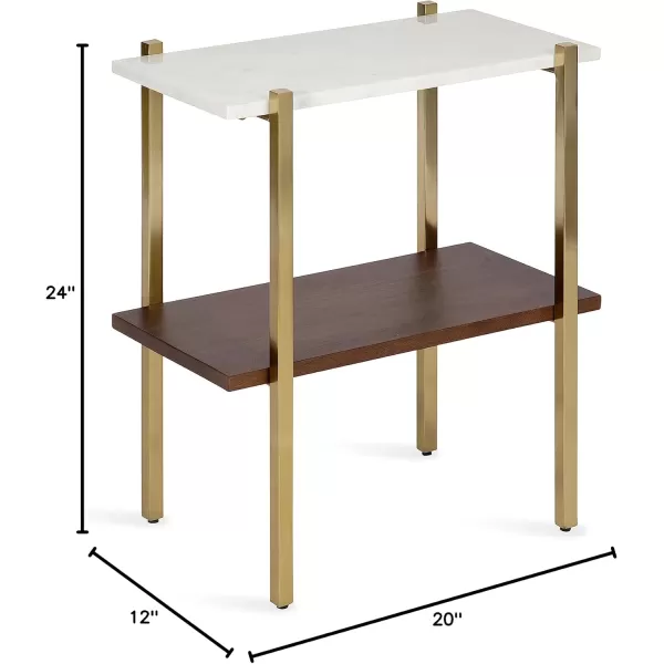 imageKate and Laurel Abcott Wood and Metal Side Table 20x12x24 WhiteWalnut Brown