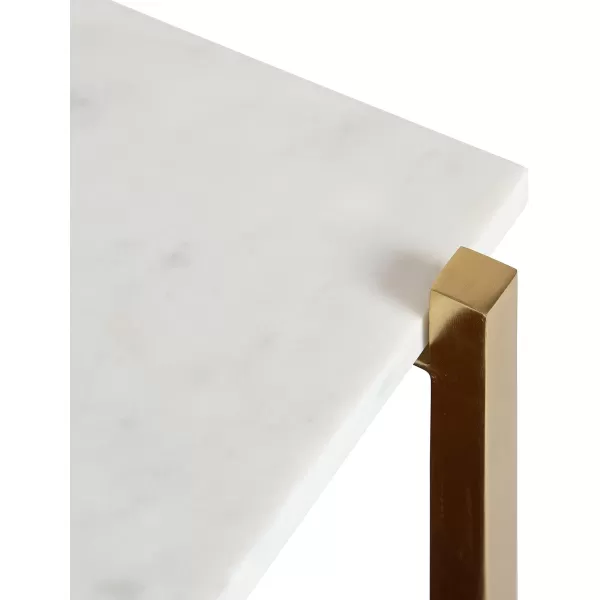 imageKate and Laurel Abcott Wood and Metal Side Table 20x12x24 WhiteWalnut Brown
