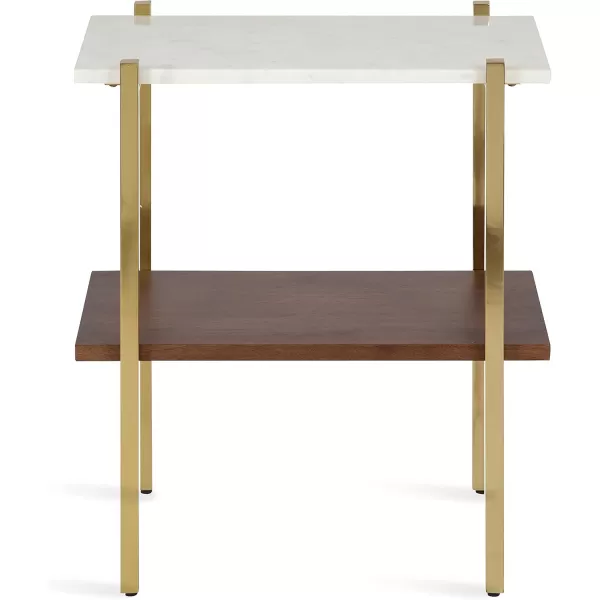 imageKate and Laurel Abcott Wood and Metal Side Table 20x12x24 WhiteWalnut Brown
