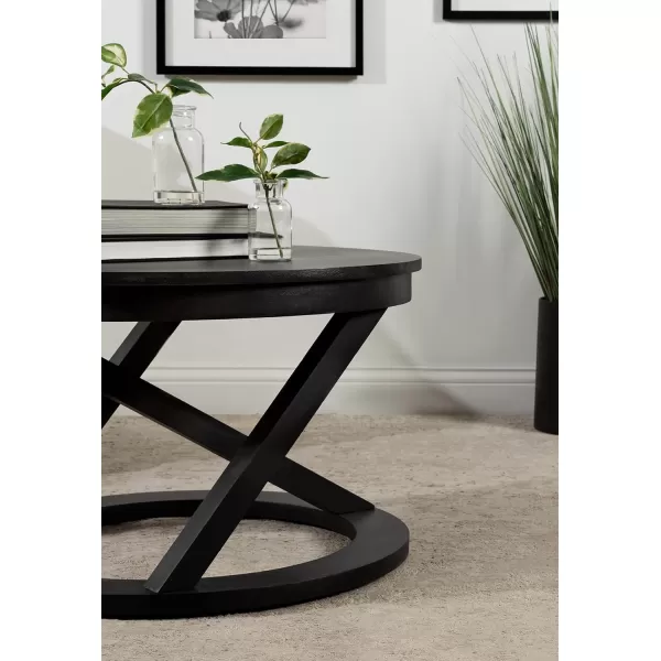 imageKate and Laurel Aja Wood Coffee Table 26x26x16 Walnut BrownBlack