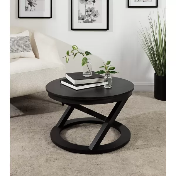imageKate and Laurel Aja Wood Coffee Table 26x26x16 Walnut BrownBlack