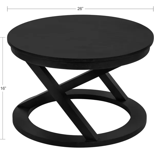 imageKate and Laurel Aja Wood Coffee Table 26x26x16 Walnut BrownBlack
