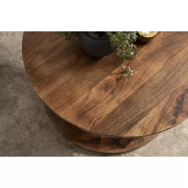 imageKate and Laurel Aja Wood Coffee Table 26x26x16 Walnut BrownWalnut Brown