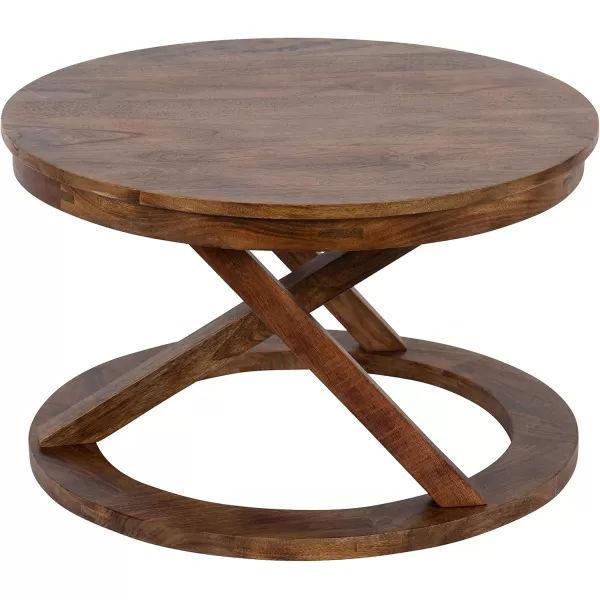 imageKate and Laurel Aja Wood Coffee Table 26x26x16 Walnut BrownWalnut Brown