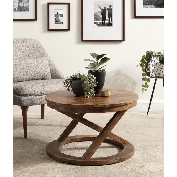 imageKate and Laurel Aja Wood Coffee Table 26x26x16 Walnut BrownWalnut Brown